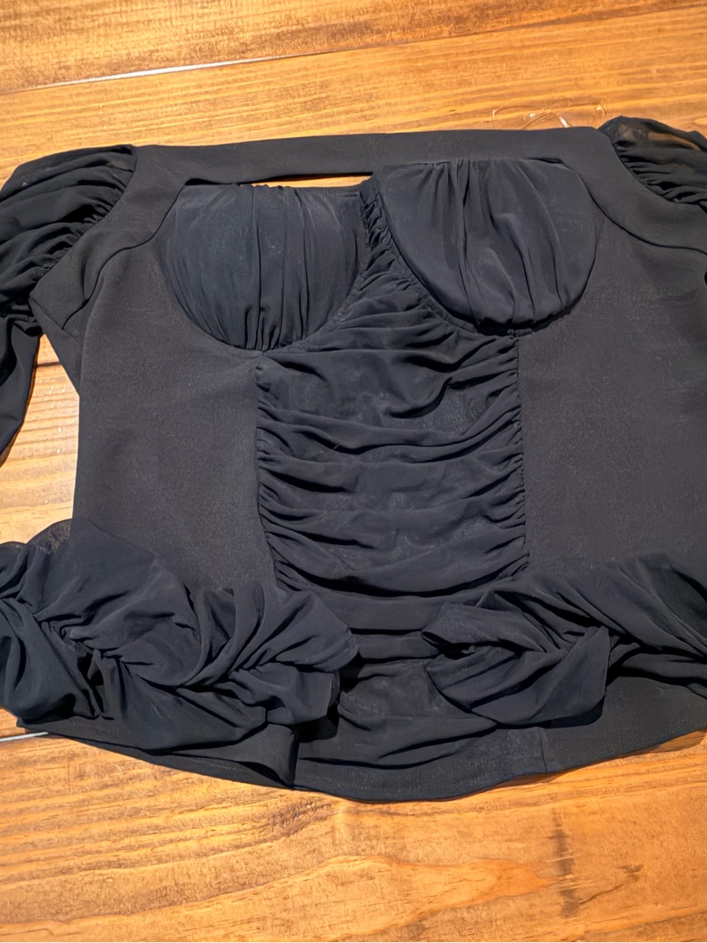 Bluebelle Black Ruched Bustier Blouse